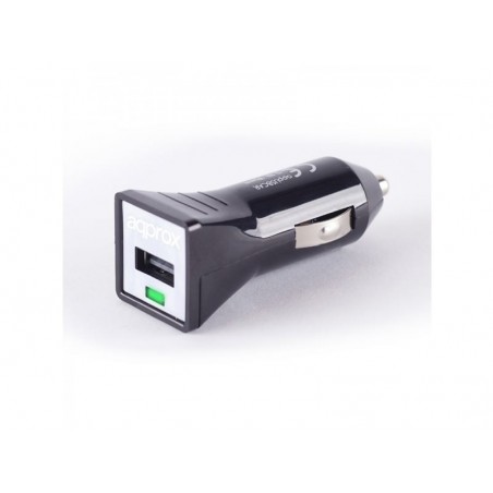 CARGADOR USB APPROX COCHE NEGRO