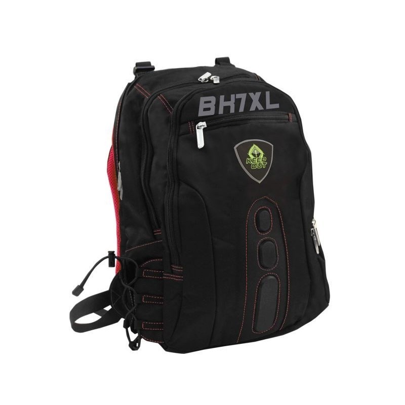 MOCHILA KEEP OUT BK7RXL NEGRA ROJA 17"