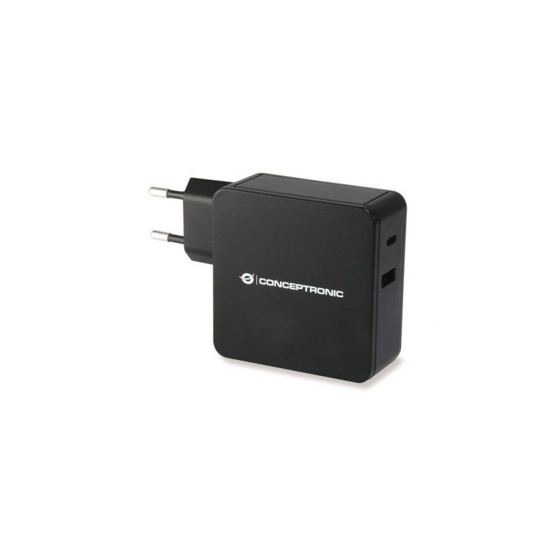 CARGADOR CONCEPTRONIC USB - USB-C 60W NEGRO