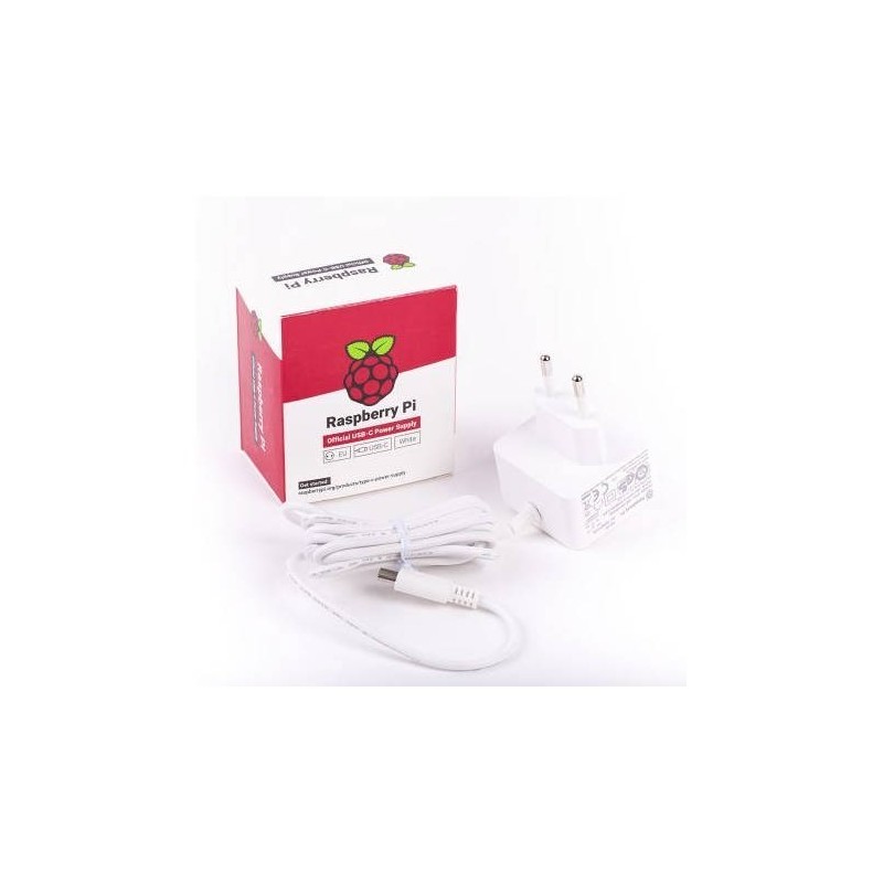 CARGADOR RASPBERRY 5.1V USB-C 3A BLANCO