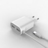 ALIMENTADOR HOGAR MICROUSB+2 PUERTOS 5V 2A 1,5M 3G