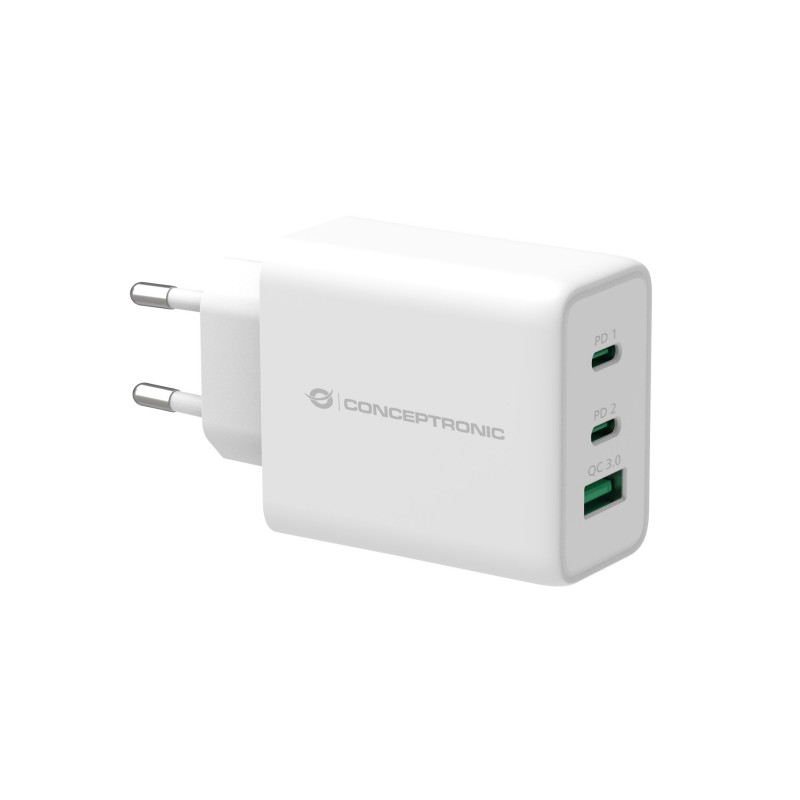 CARGADOR CONCEPTRONIC PARED 12W 2XUSB + 1USB-A QC