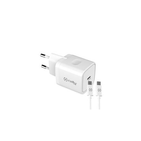 CARGADOR CELLY 20W USBC&CABLE USBC-USBC