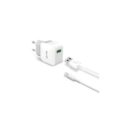 CARGADOR RED CELLY 2,4A+CABLE LIGHT BLANCO