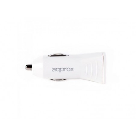 CARGADOR 2XUSB APPROX COCHE BLANCO